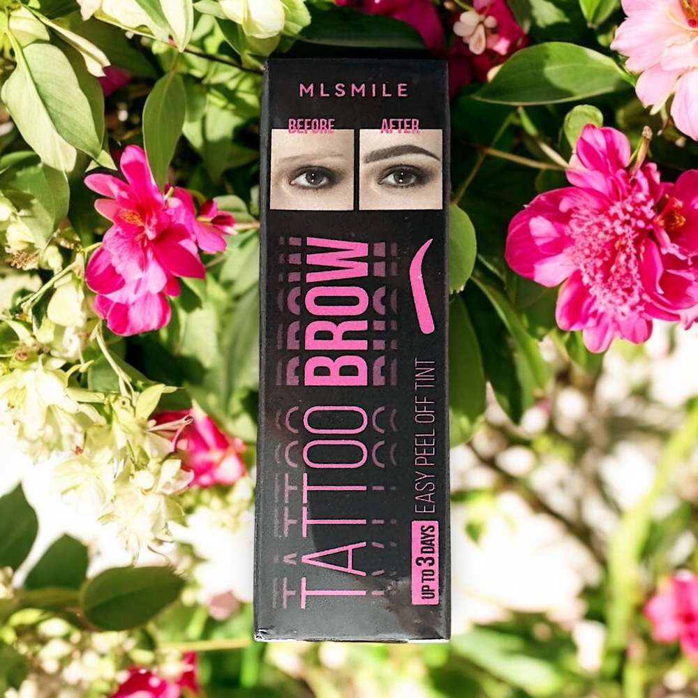 MLSMILE TATOO BROW IN BLACK NEW IN PACKAGE LONG-WEAR PEEL OFF TINT